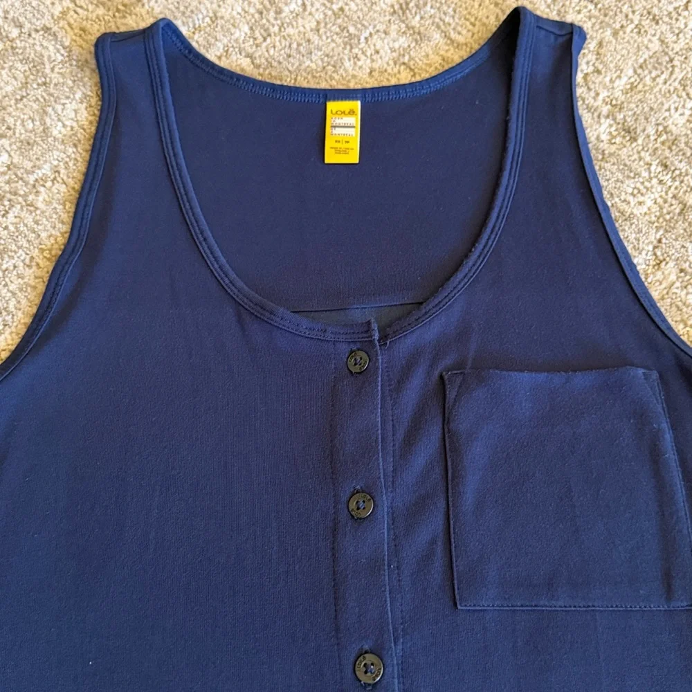 LOLE Women’s Navy/Black Anita Drawstring Tunic Swimsuit Cover-Up—XS